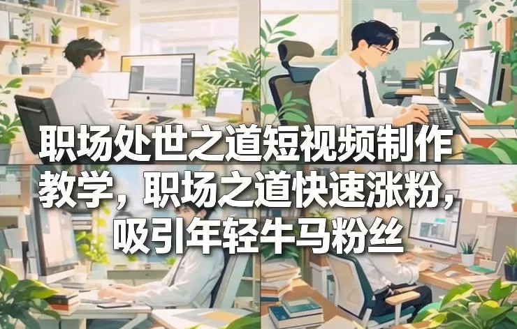 职场处世之道短视频制作教学，职场之道快速涨粉，吸引年轻牛马粉丝