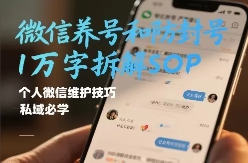微信养号和防封号1万字拆解SOP，个人微信维护技巧，私域必学【文档】-网创指引人