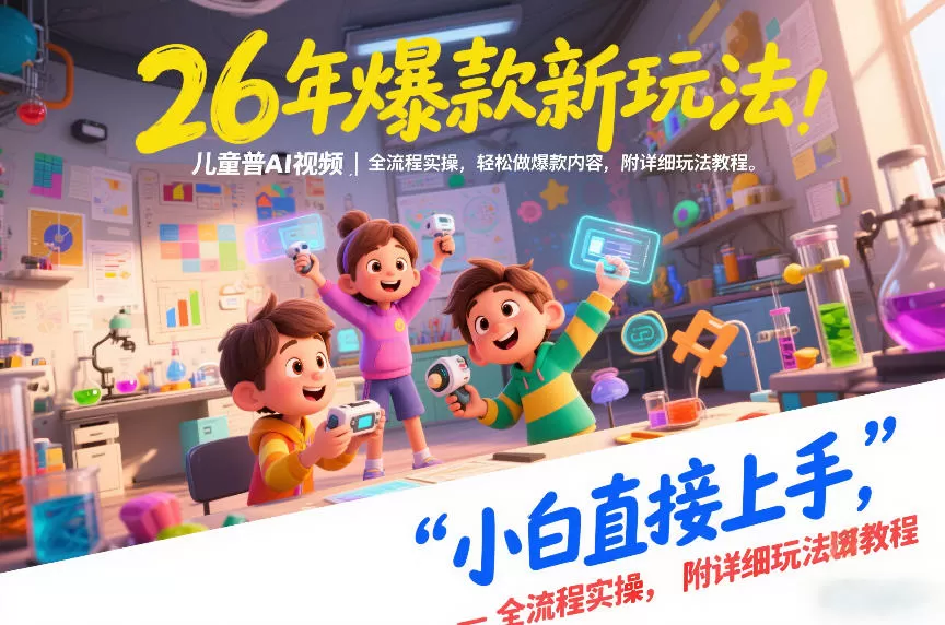26年爆款新玩法，儿童科普AI视频，全流程实操，轻松做爆款内容，小白直接上手，附详细玩法教程-网创指引人